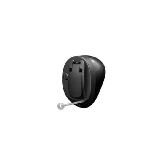Modern hearing aid device with a sleek design for tinnitus relief and improved hearing.