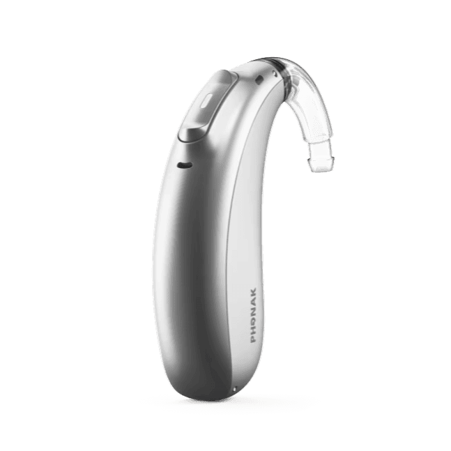 Hearing aid device for tinnitus relief and improved hearing, displayed at Advanced Audiology Center.